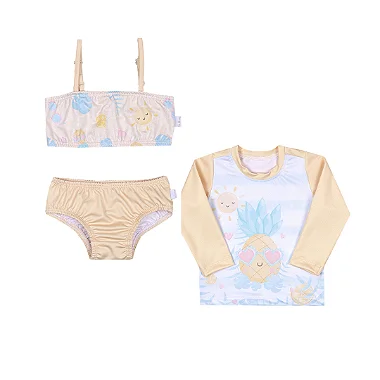 Conjunto Bebê Feminino Linha Praia UV50 MLonga Lebhua 15291