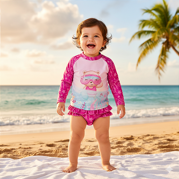 Conjunto Infantil Feminino Linha Praia UV50 Lebhua 15297