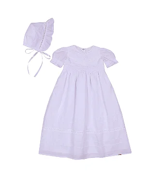 Mandrião Feminino Batizado Cambraia e bordado Paraiso 13951