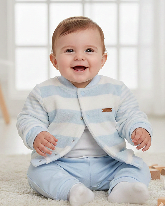 Casaco Bebê Masculino Dupla Face Paraiso 14742