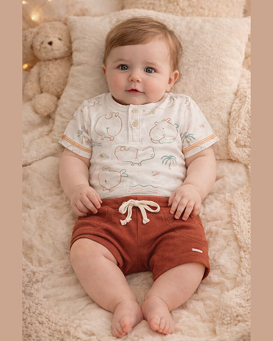 Conjunto Infantil Camiseta e Shorts Molecotton Lebhua 16695