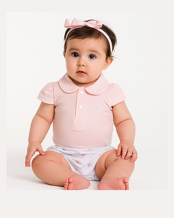 Conjunto Bebê Feminino Curto Body e Shorts Letut 16596