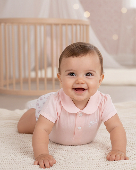 Conjunto Bebê Feminino Curto Body e Shorts Letut 16596