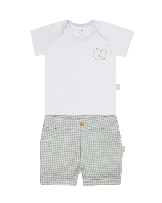 Conjunto Bebê Masculino Curto Body e Shorts  Letut 16650