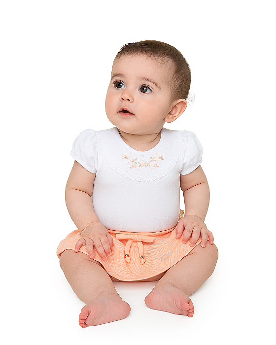 Conjunto Bebê Feminino Curto Body Tapa Fralda Paraiso 15412