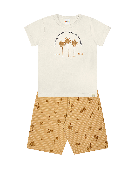 Conjunto Infantil Masculino Camiseta Bermuda Estampada 11463