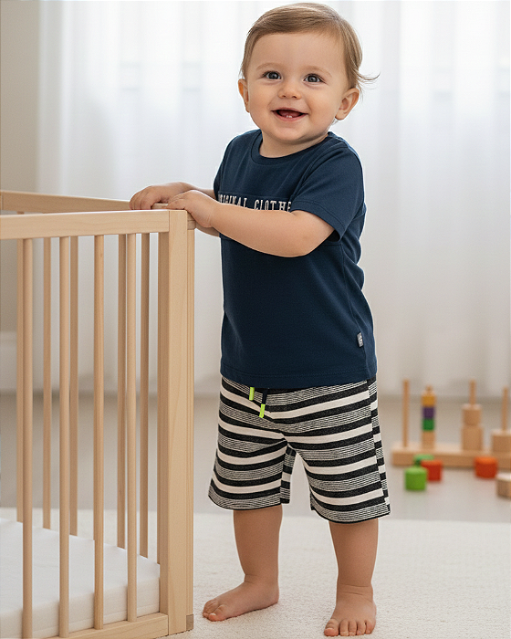 Conjunto Infantil Masculino Camiseta e Bermuda Ecológica 11562