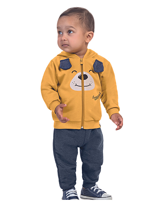 Conjunto Bebê Masculino Jaqueta e Calça em Moletom  11039