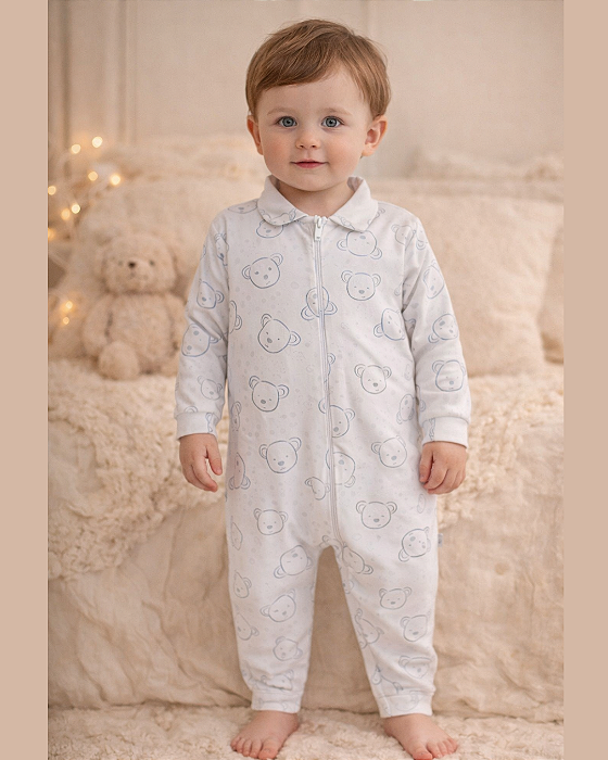 Macacão Bebê Unissex Longo Home Estampado Lebhua 17564