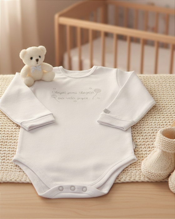 Body Bebê Manga Longa com frase Papai Letut 17400