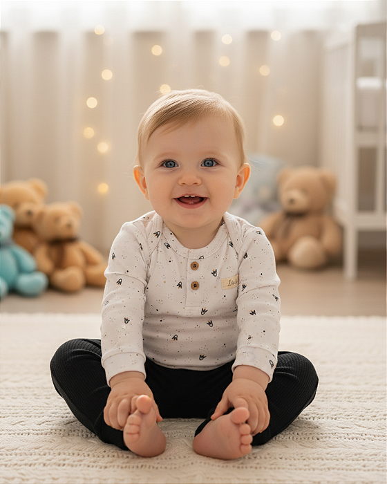 Conjunto Bebê Masculino Body e Calça Conforto Letut 17355