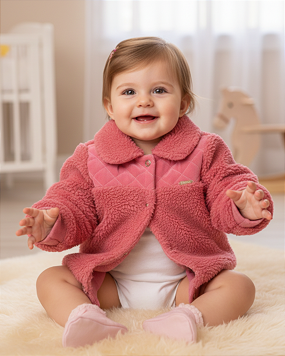 Jaqueta Bebê Feminina em Pelo com Forro de Malha 14653