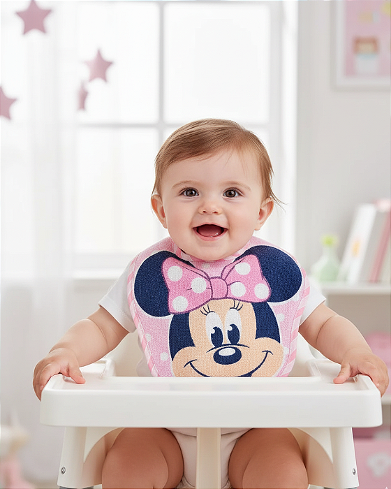 Babador Disney Plastificado com Velcro 100% algodão 8476