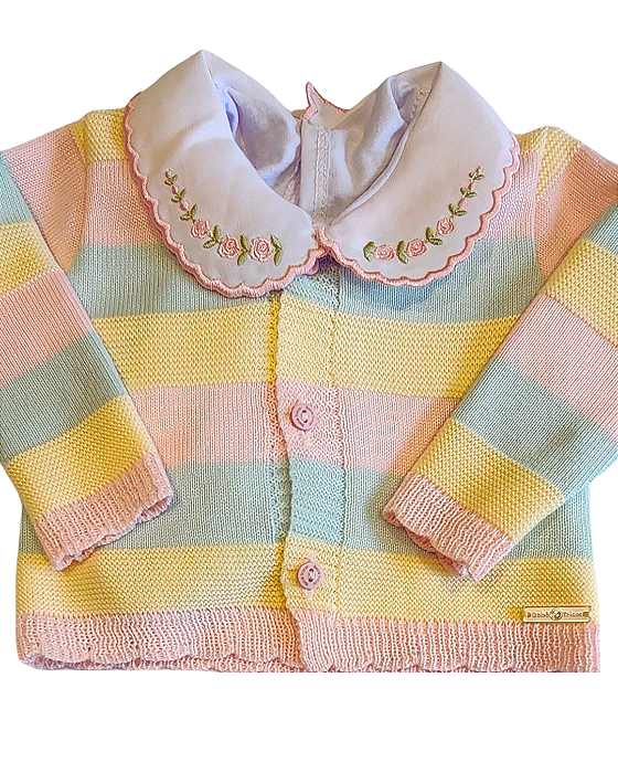 Saída Maternidade Feminina Tricô 6Pç Rosa Bebê Tricot 208