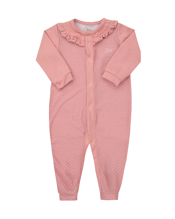 Macacão Bebê Feminino Longo Malha Letut 17307