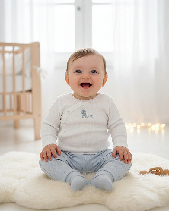 Conjunto Bebê Masculino Longo Body e Calça Letut 17367