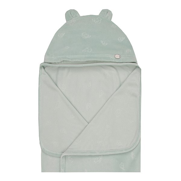 Manta Bebê Plush Jacquard com Capuz Orelhinha Letut 17395