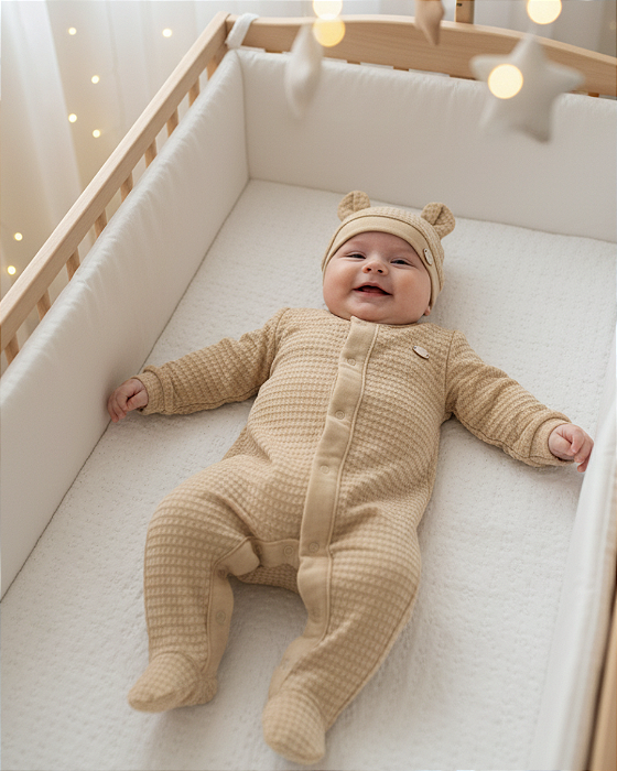Kit Presente Bebê Macacão Longo com Touca Letut 17380