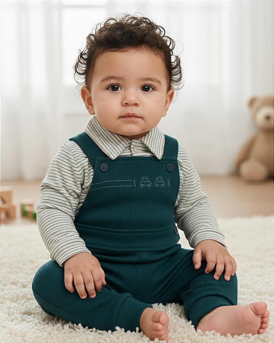 Macacão Bebê Masculino Longo com Estampa Paraíso 17720