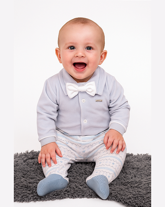 Conjunto Bebê Masculino Longo Plush Gravata Paraíso 14609