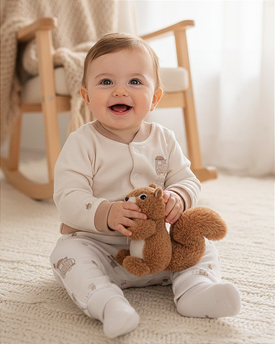 Conjunto Bebê Masculino Longo Plush Body e Calça Letut 14219