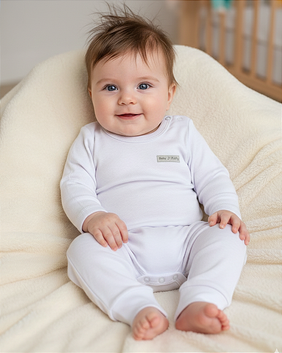 Conjunto Bebê Longo Body Calça 100% Algodão Baby Fluffy 5001
