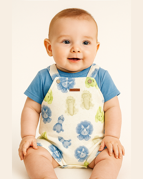 Conjunto Bebê Masculino Jardineira Dino Pulla Bulla 48661