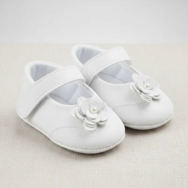 Sapatilha Bebê Feminina Flor Branca Keto Baby 1236