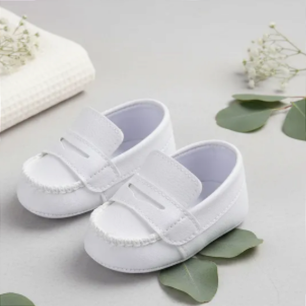 Mocassim Bebê Masculino Branco Keto Baby 25024