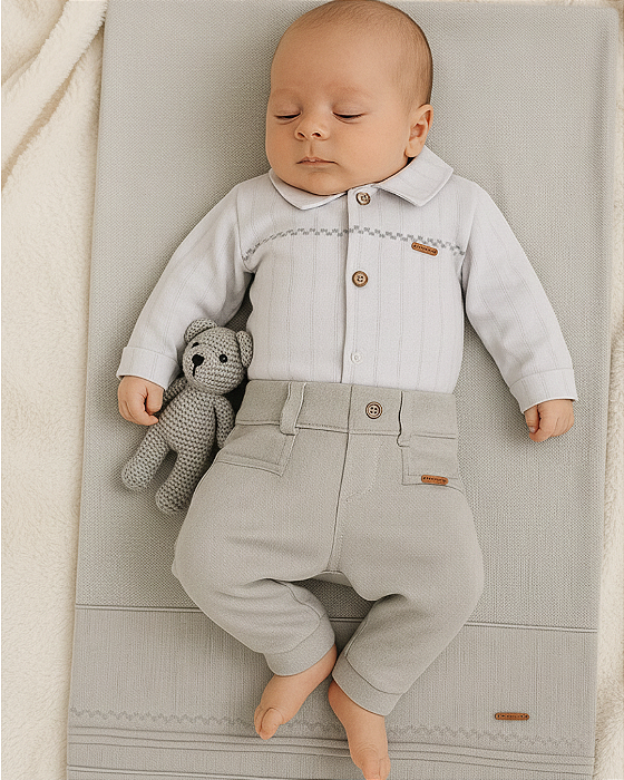 Saída Maternidade Bebê Masculino 3 Peças Paraíso 18595