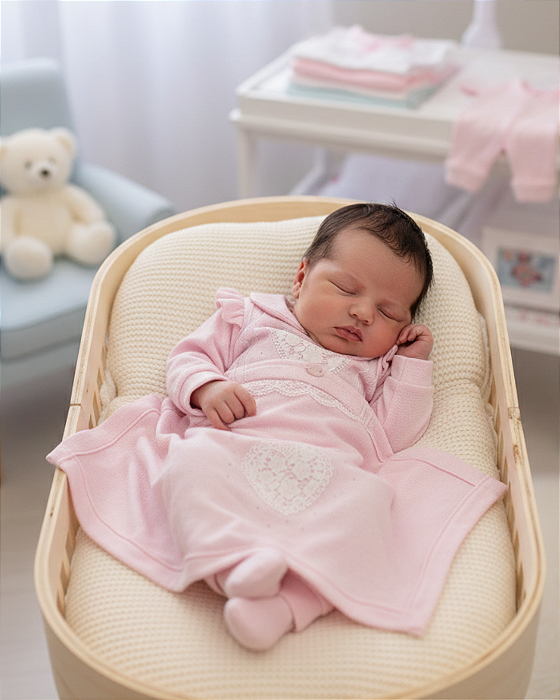 Saída Maternidade Bebê Feminina 2 Peças Paraíso 18602