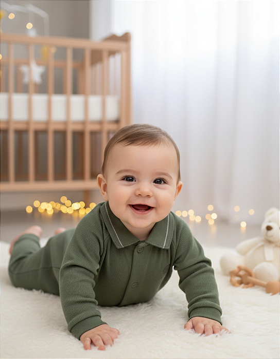 Macacão Bebê Masculino Longo Linha Colors Paraíso 18564