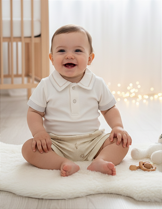 Conjunto Bebê Masculino Curto Body e Shorts Paraíso 18636