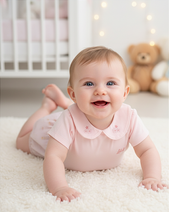 Conjunto Bebê Feminino Curto Body Short Clochard Letut 18237