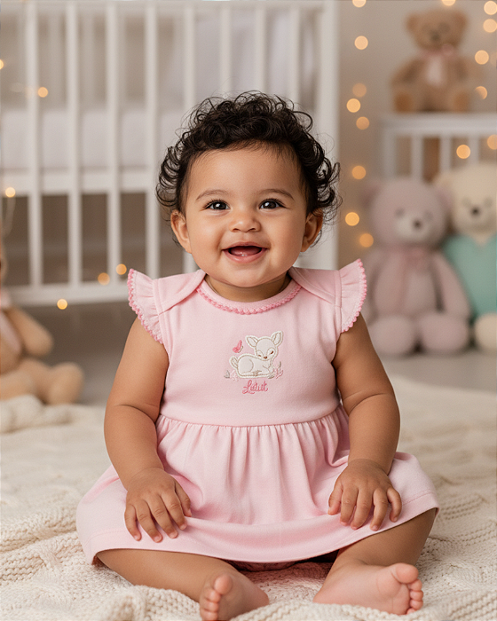 Macacão Bebê Feminino Curto com Babado e Shorts Letut 18254