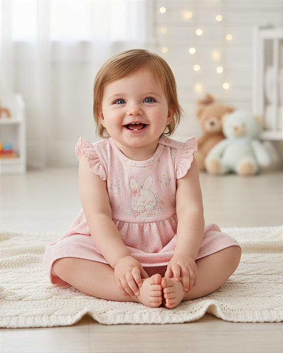 Conjunto Bebê Feminino Regata e Tapa Fralda Letut 18312