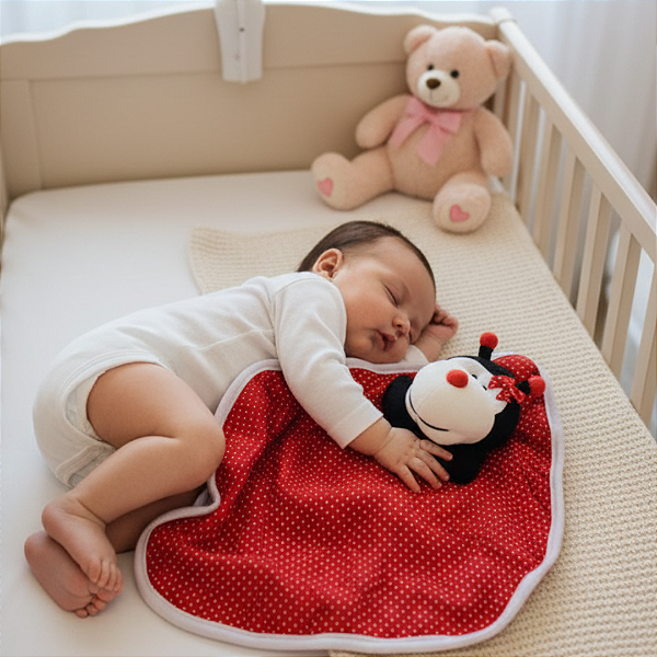 Naninha Bebê Malha com Bichinho, Chocalho e Prendedor GF