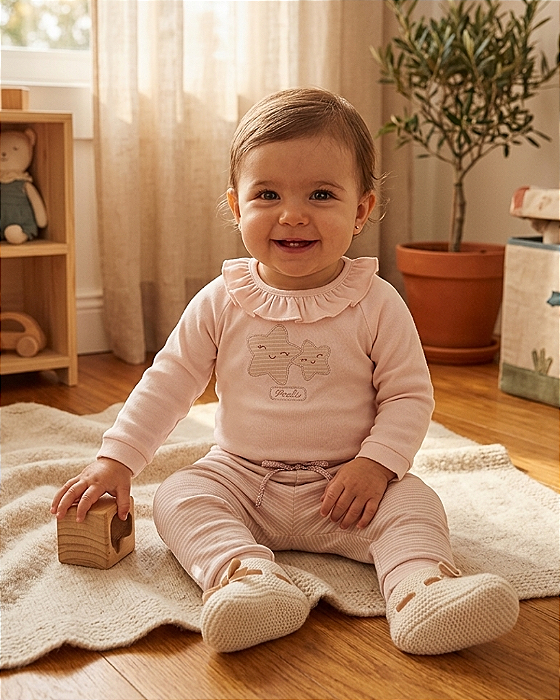 Conjunto Bebê Body Plush e Calça Estampada Paraiso 19168