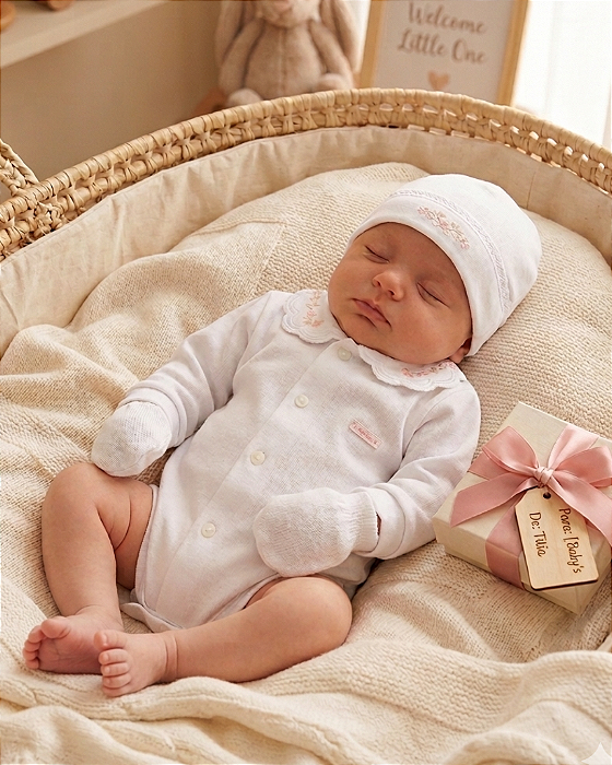 Kit Bebê Feminino Doce Chegada BodyTouca Luvas Paraiso 19289