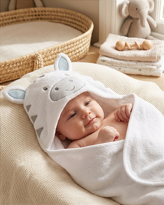 Toalha de Banho com Capuz Bordado Lúdico Letut 18293