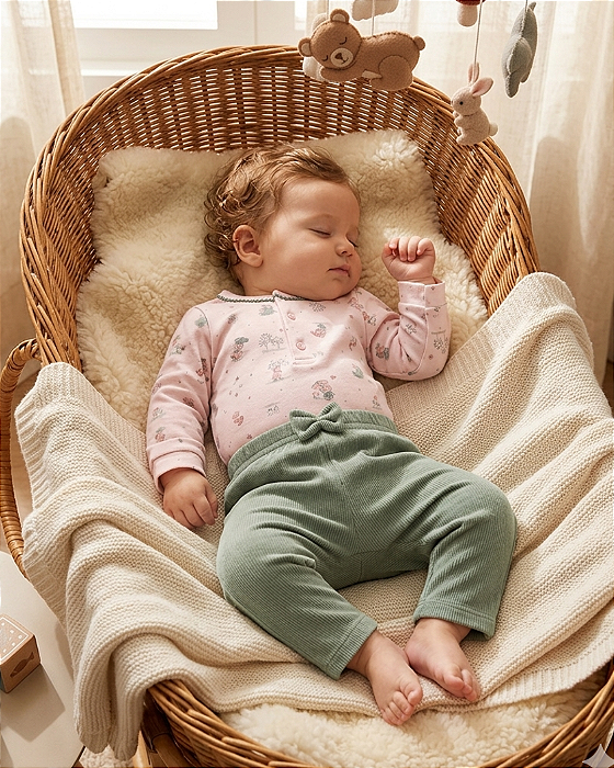 Conjunto Bebê Feminino Plush e Malha Bordado Letut 19583