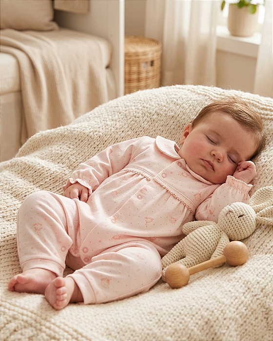 Macacão Bebê Feminino Malha com toque macio Letut 19662