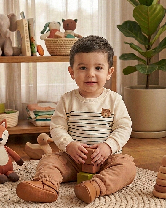 Conjunto Bebê Camiseta Calça com Orelhinhas PullaBulla 55172