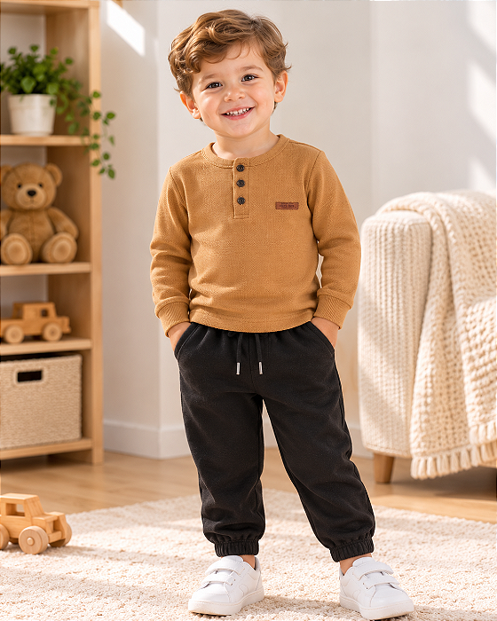 Conjunto Menino Camiseta e Calça Piqueton PullaBulla 55287