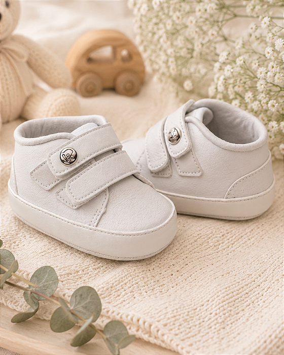 Tenis Bebê Masculino Batizado Pimpolho Branco 110615