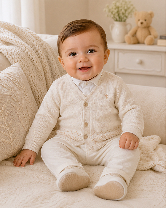 Suéter Bebê Plush Batizado Linha Cerimônia Paraíso 19445