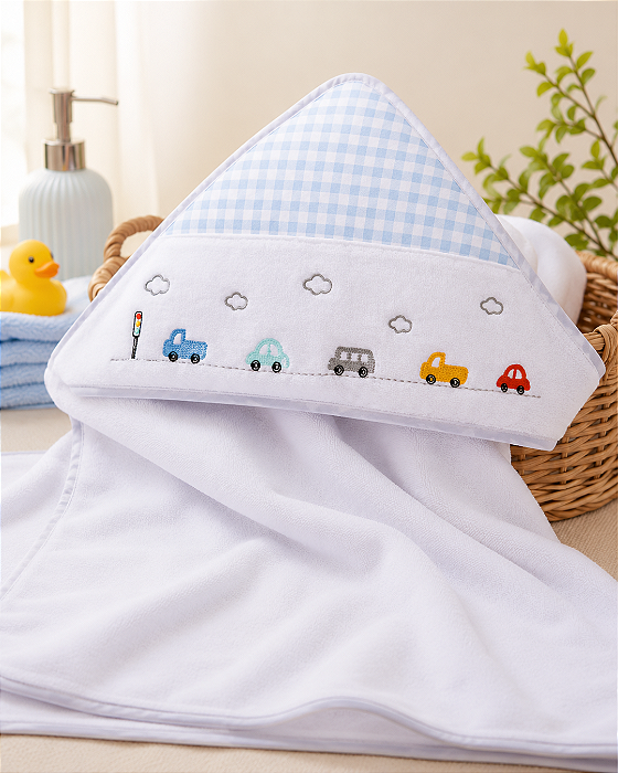 Toalha de Banho Soft Bebê com Capuz Bordado Papj 4935