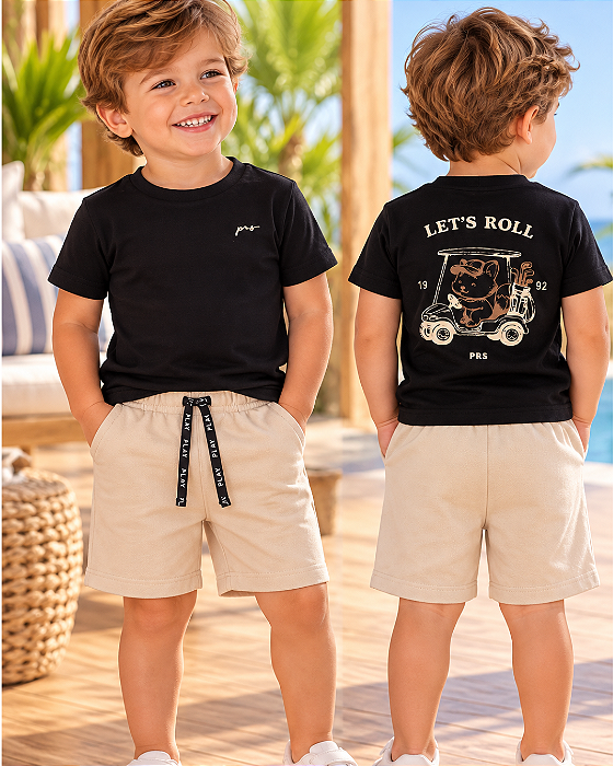 Conjunto Bebê Masculino Camiseta e Shorts Bg Paraíso 19989