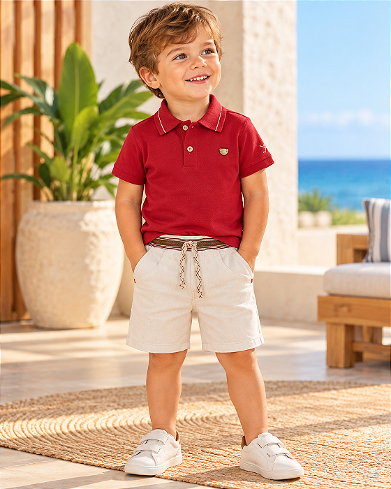 Conjunto Bebê Masculino Polo e Shorts Paraíso 19987