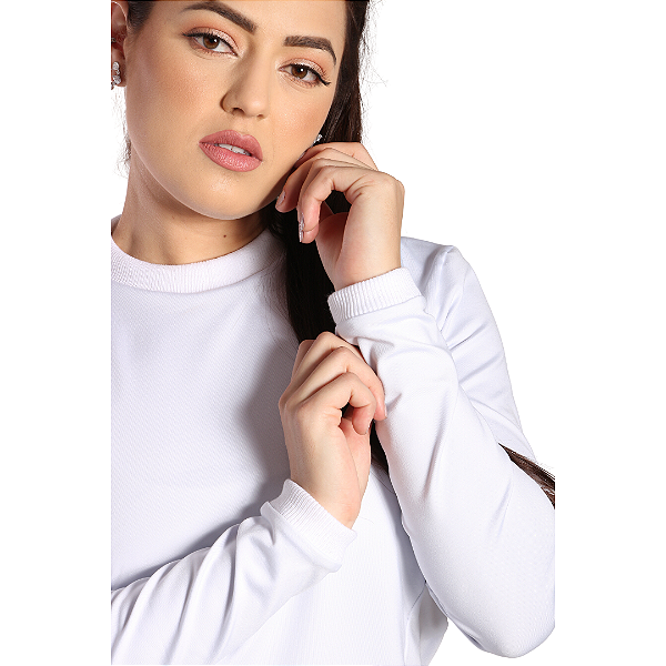 Blusa  Flanelada Feminina  com gola e punhos de lã